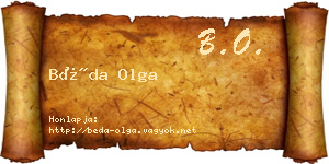 Béda Olga névjegykártya