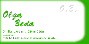 olga beda business card